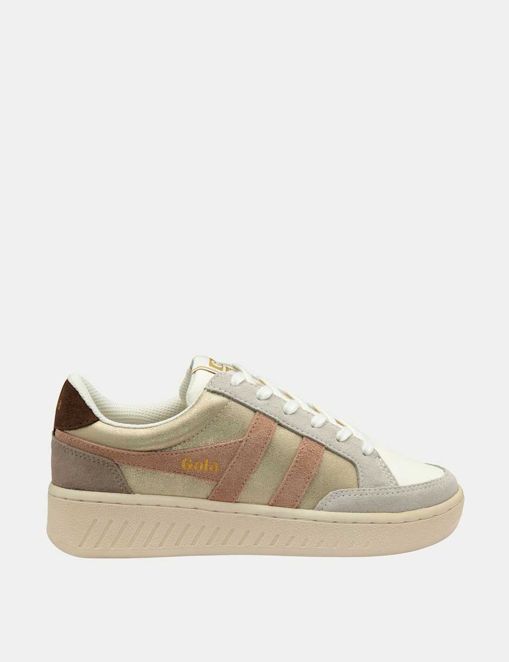 Gola Women's Superslam Blaze Colour Block Trainers - 3 - Gold Mix - Available at M&S