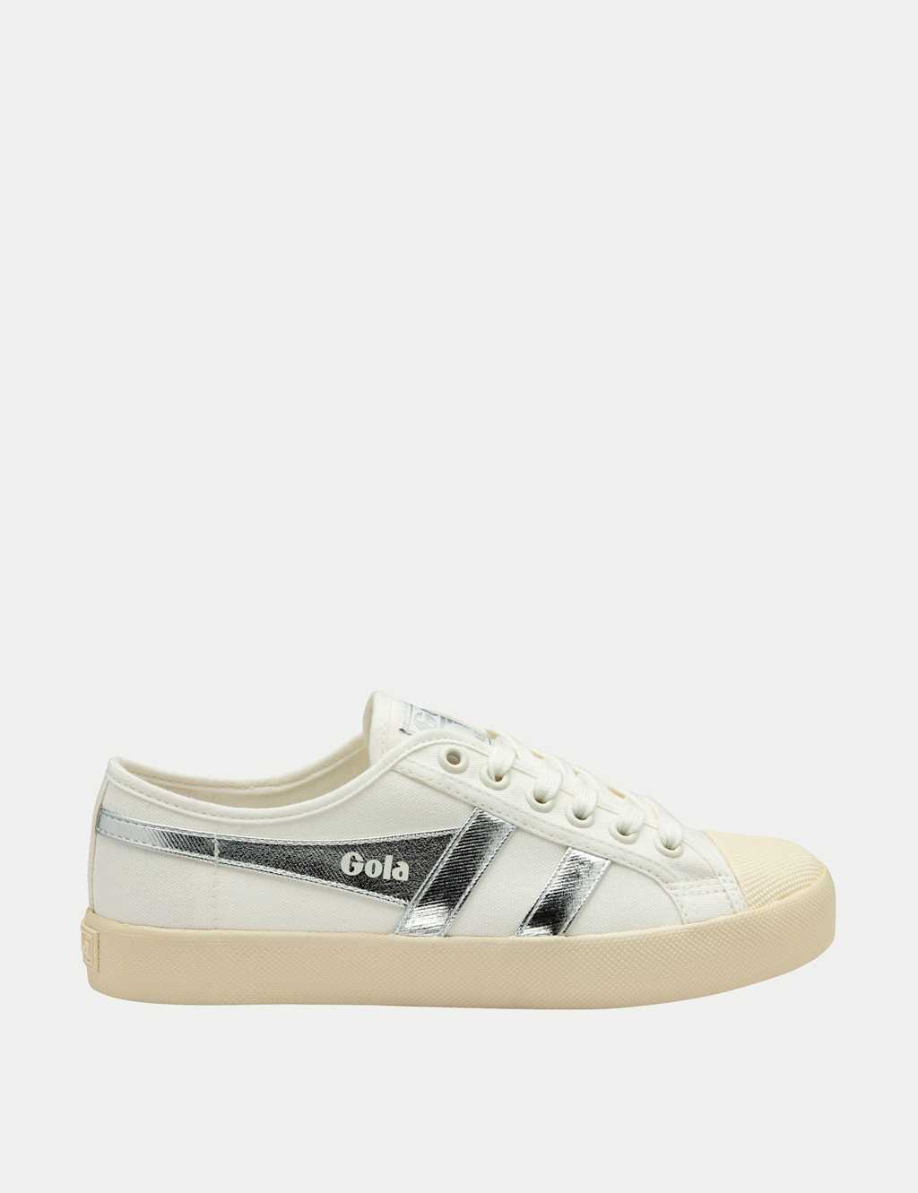 Gola Women's Coaster Canvas Trainers - 3 - White Mix - Available at M&S
