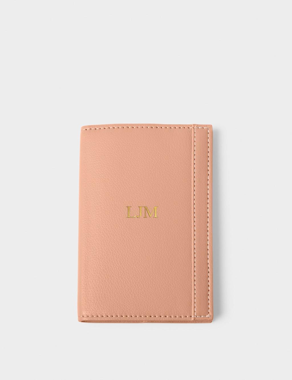 Katie Loxton Personalised Faux Leather Passport Holder Medium Pink