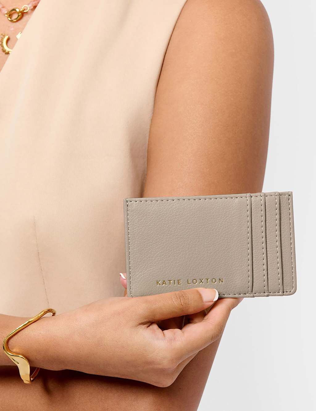 Katie Loxton Personalised Faux Leather Cardholder Taupe