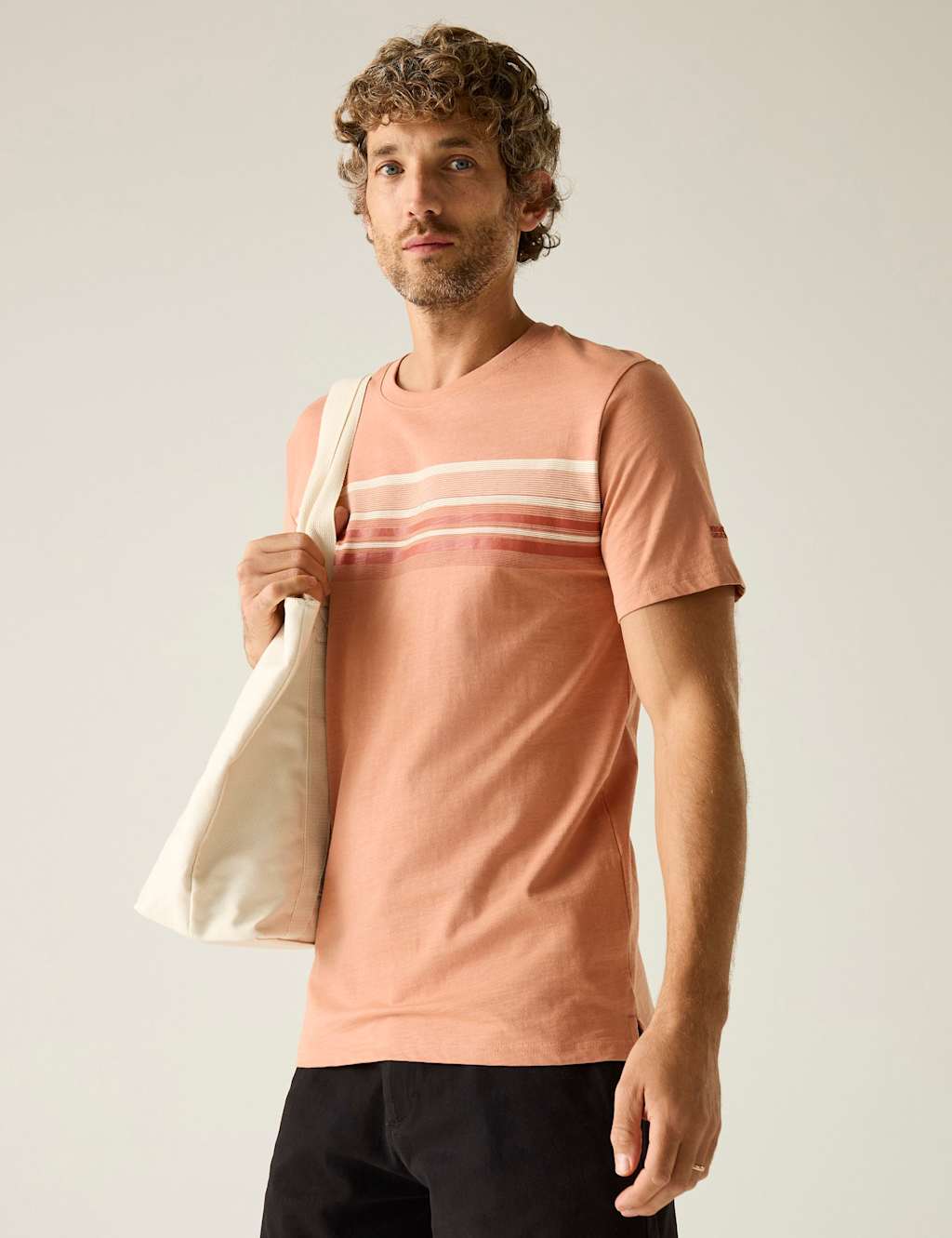 Regatta Men's Rendro Pure Cotton Striped T-Shirt - 4XL - Pink - Available at M&S