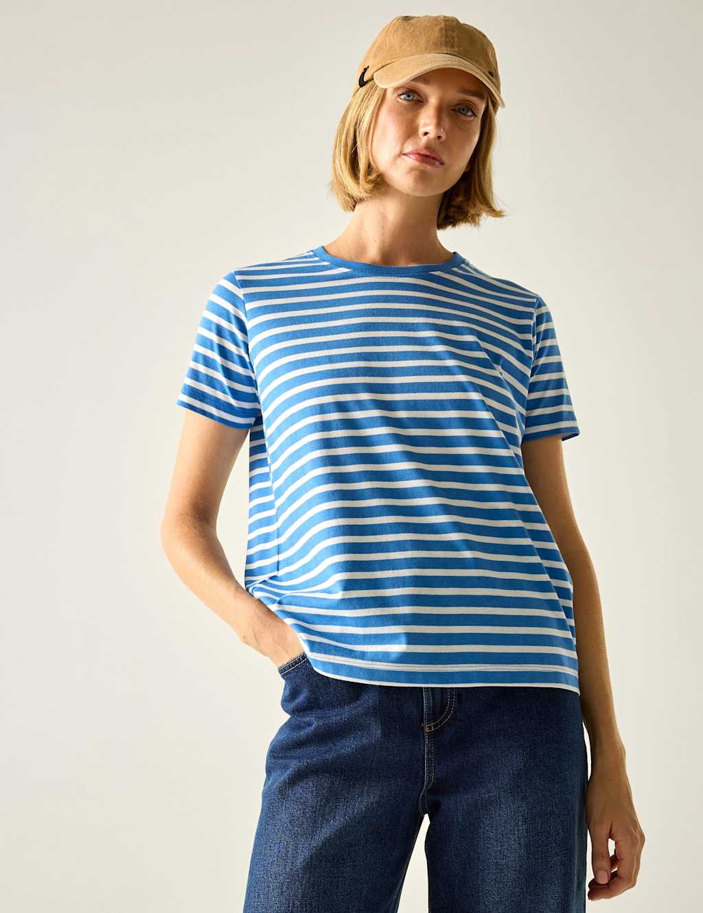 Regatta Women's Bayletta Cotton Rich Striped T-Shirt - 12 - Blue Mix - Available at M&S