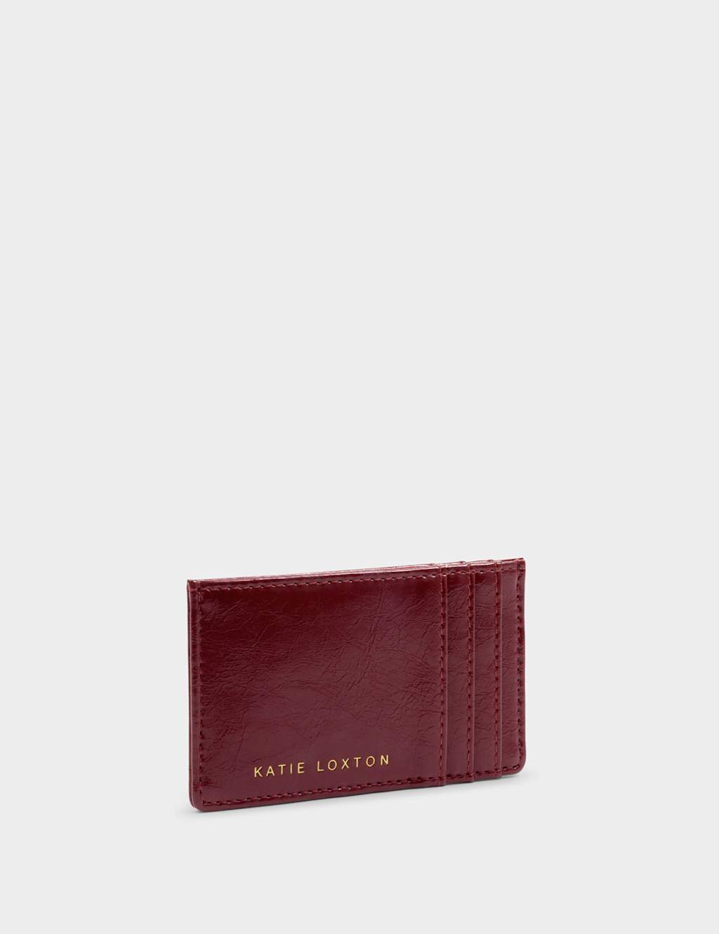 Katie Loxton Personalised Faux Leather Patent Cardholder Cherry Red