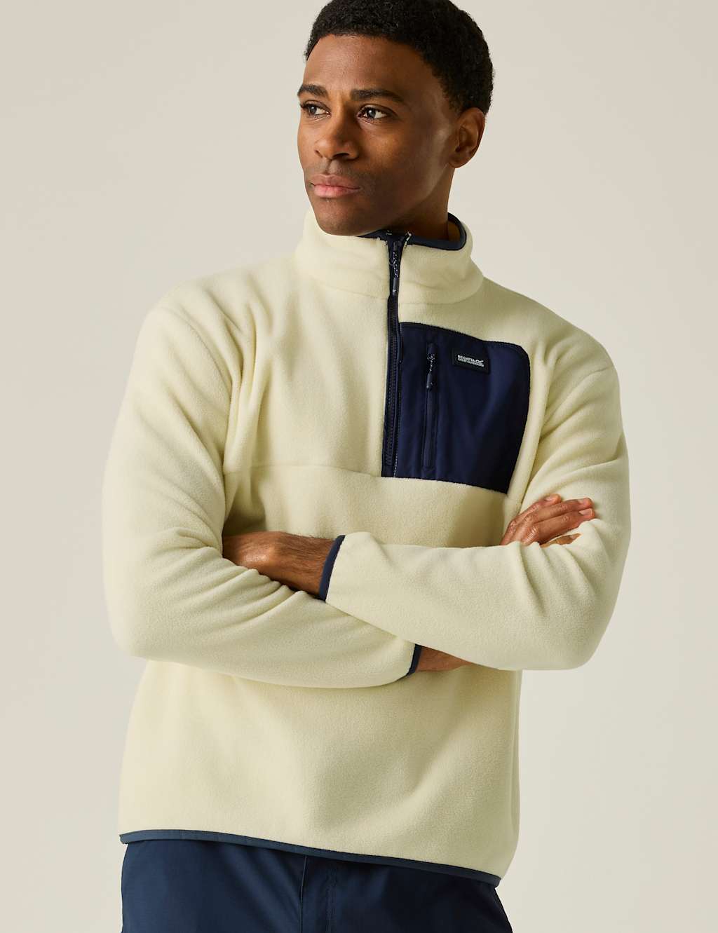 Regatta Men's Frankie Funnel Neck Half Zip Fleece - 4XL - Beige - Available at M&S