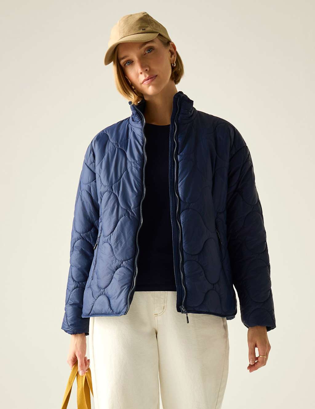 Regatta Women's Carlotte Padded Quilted Zip Up Jacket - 12 - Navy - Available at M&S