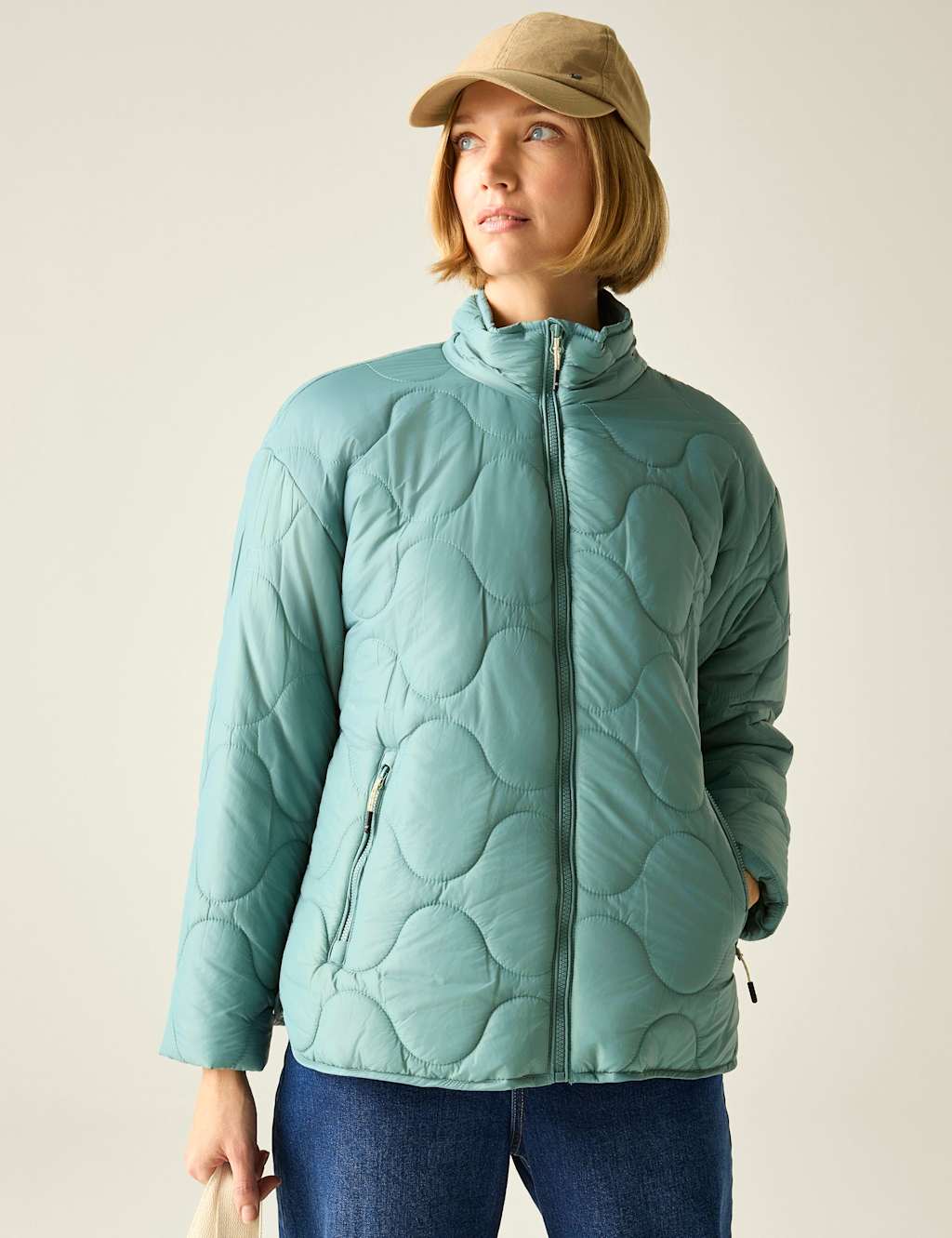 Regatta Women's Carlotte Padded Quilted Zip Up Jacket - 16 - Green Mix - Available at M&S