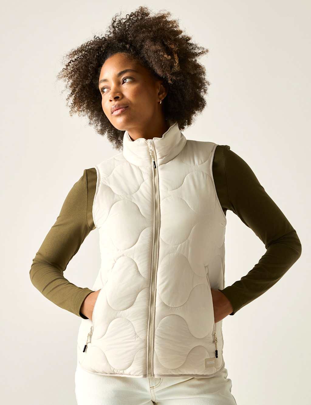 Regatta Women's Carlotte Quilted Funnel Neck Gilet - 14 - Cream - Available at M&S