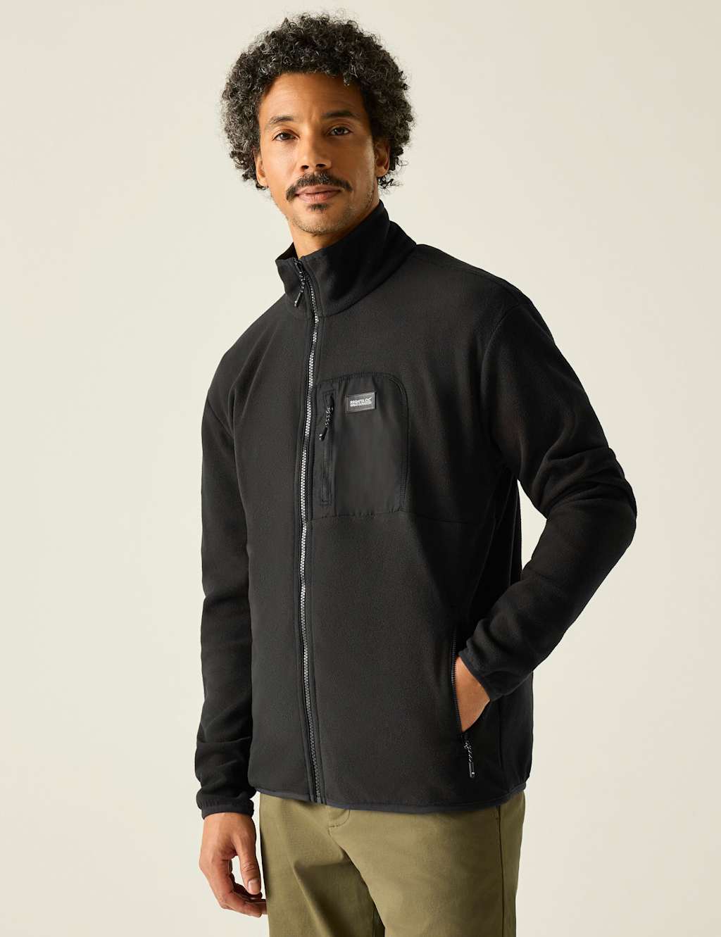 Regatta Men's Frankie Fleece Funnel Neck Zip Up Jacket - S - Black - Available at M&S