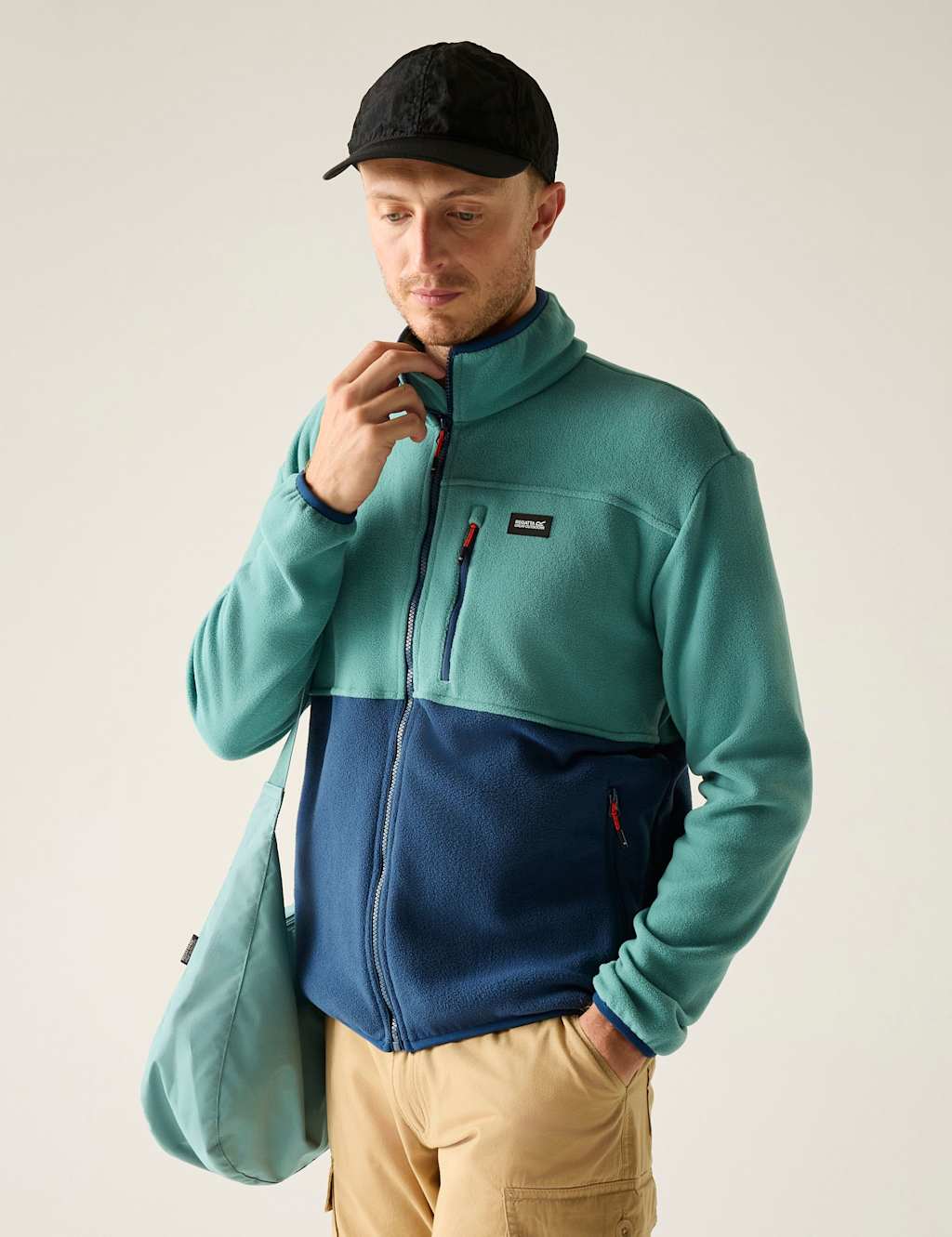 Regatta Men's Frankie Colour Block Zip Up Fleece - L - Blue - Available at M&S