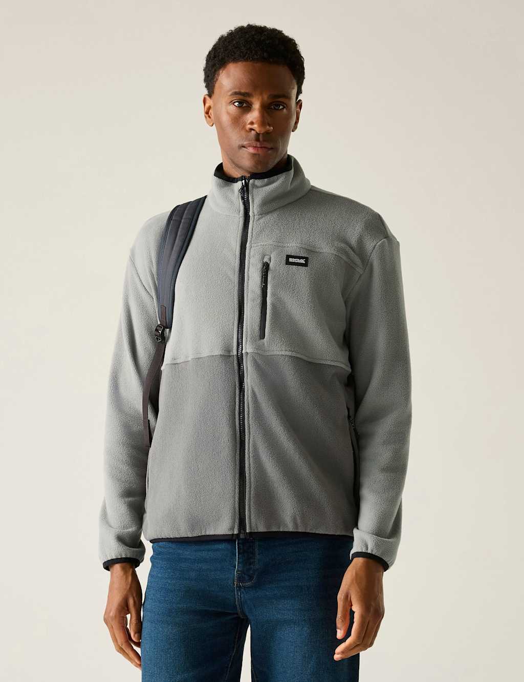 Regatta Men's Frankie Colour Block Zip Up Fleece - XL - Grey - Available at M&S