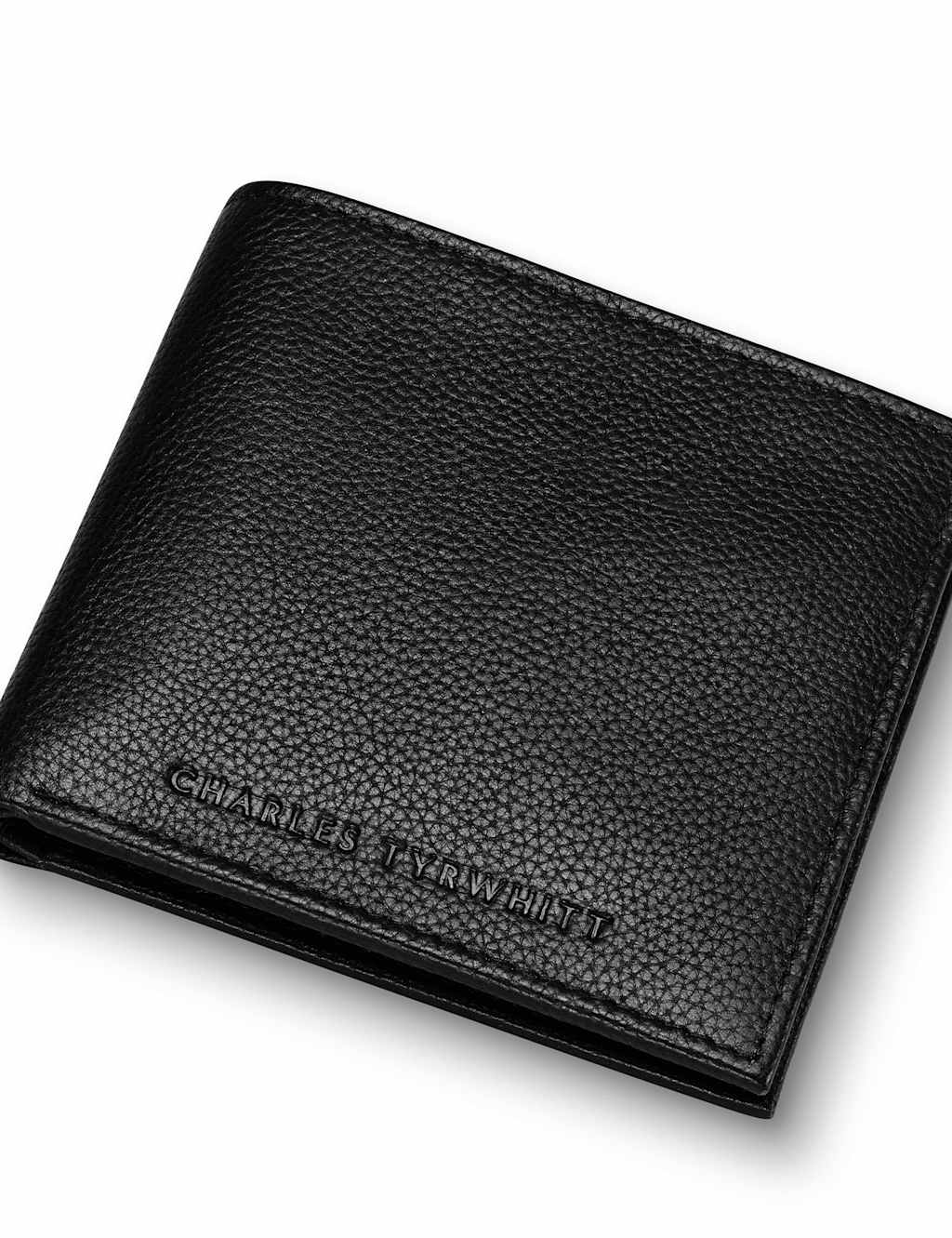Charles Tyrwhitt Men's Grain Leather Bi-Fold Wallet - Black - Available at M&S