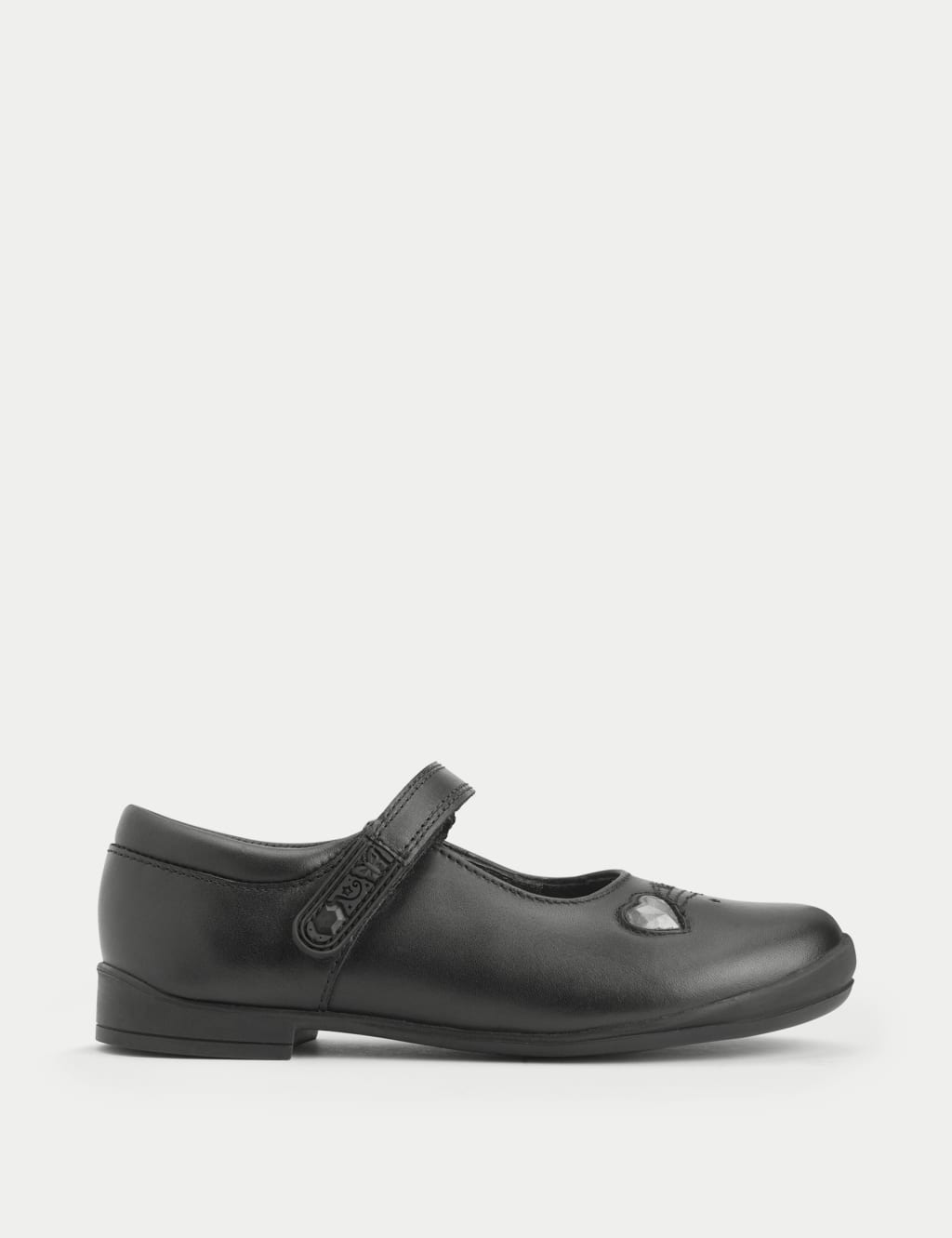 Kids' Leather Riptape School Shoes (9 Small - 3½ Large)