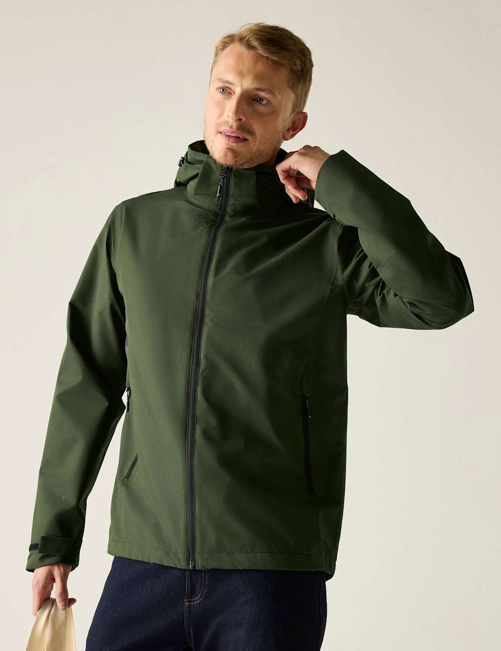 Regatta Men's Oakhowe Waterproof Hooded Raincoat - L - Green - Available at M&S