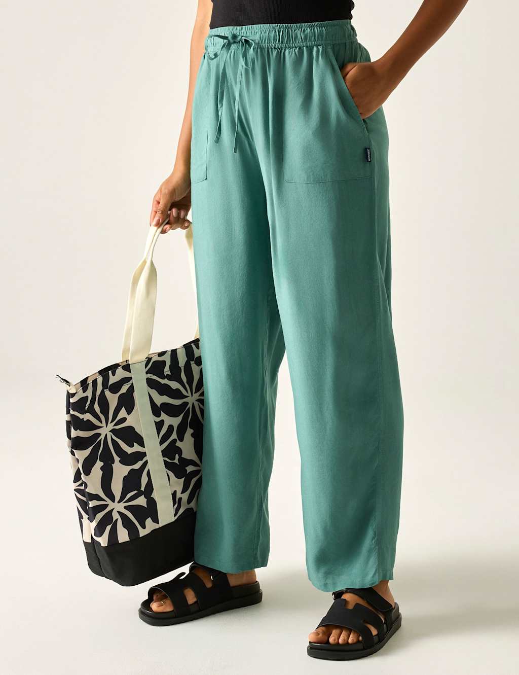 Regatta Women's Elbrie Drawstring Straight Leg Trousers - 8 - Green - Available at M&S