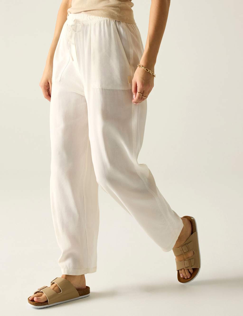 Regatta Women's Elbrie Drawstring Straight Leg Trousers - 20 - Cream - Available at M&S