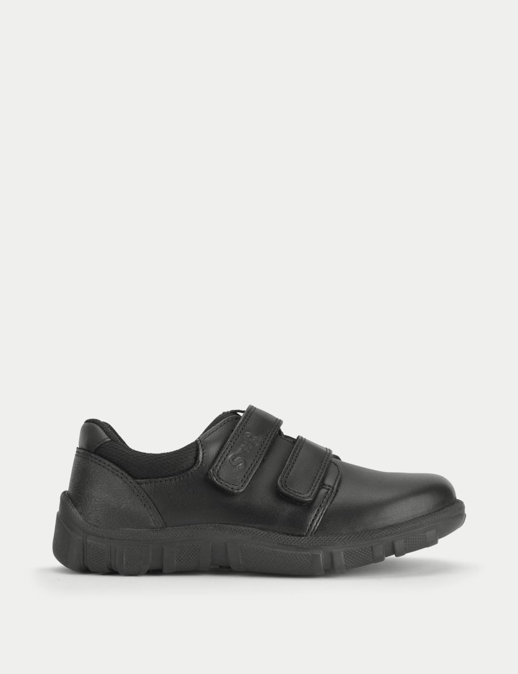 Kids' Leather Riptape School Shoes (9 Small - 3½ Large)