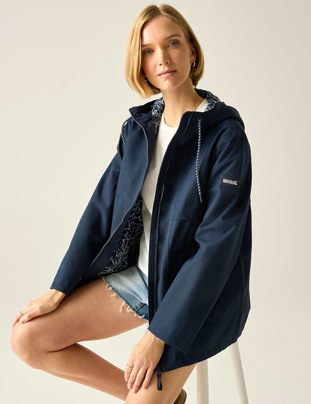 Regatta Women's Orlea Oversized Hooded Rain Jacket - 16 - Navy - Available at M&S