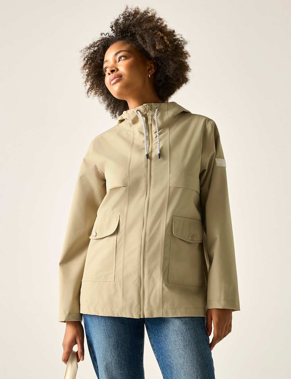 Regatta Women's Orlea Oversized Hooded Rain Jacket - 22 - Beige - Available at M&S