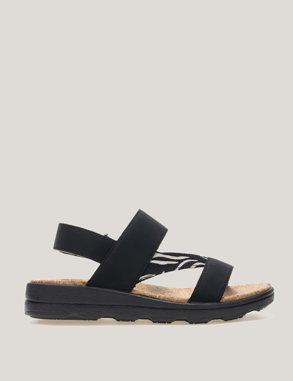 Regatta Women's Rylie Riptape Flatform Open Toe Sandals - 5 - White/Black - Available at M&S