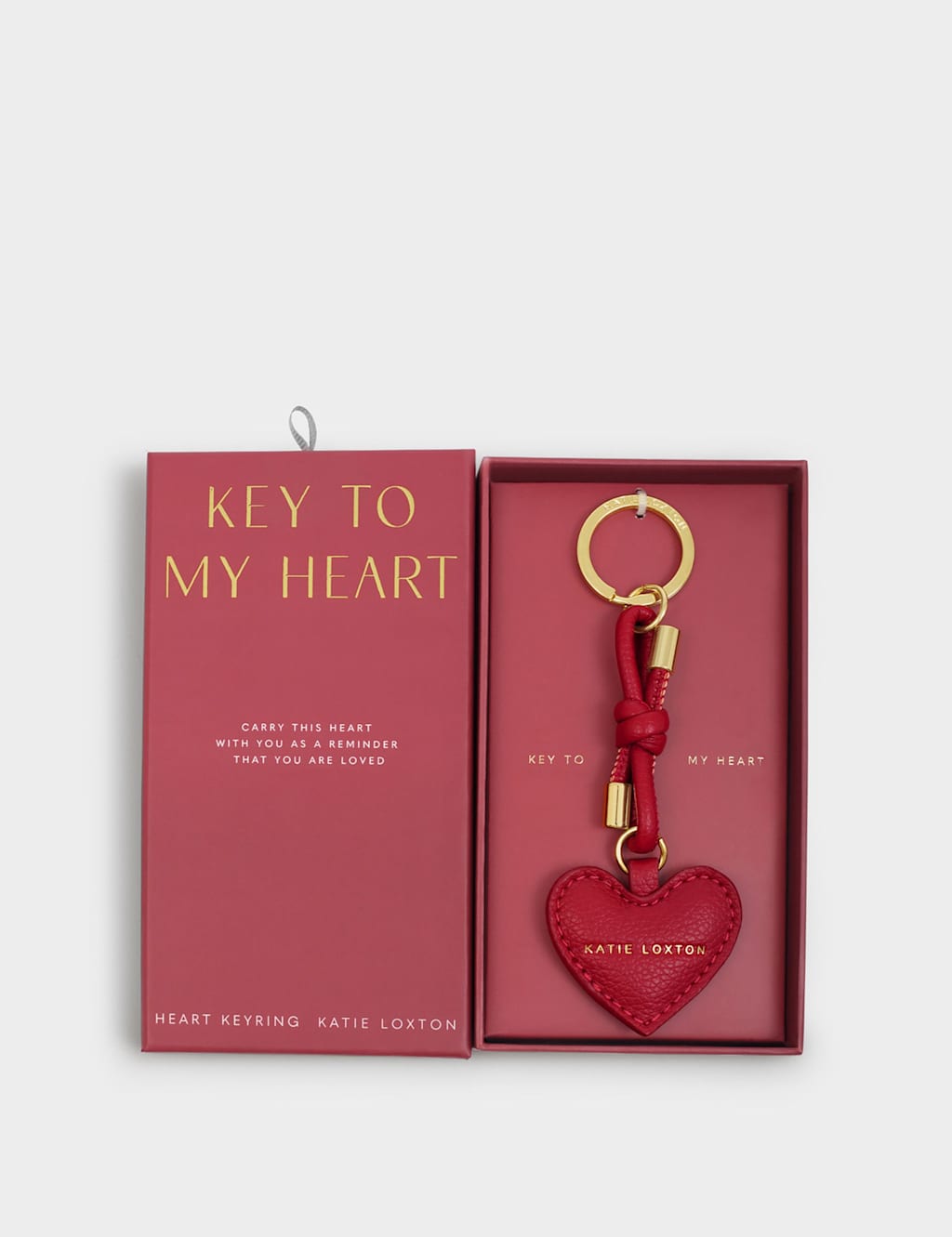 Katie Loxton Women's Gift Boxed Heart Keyring - Red - Available at M&S