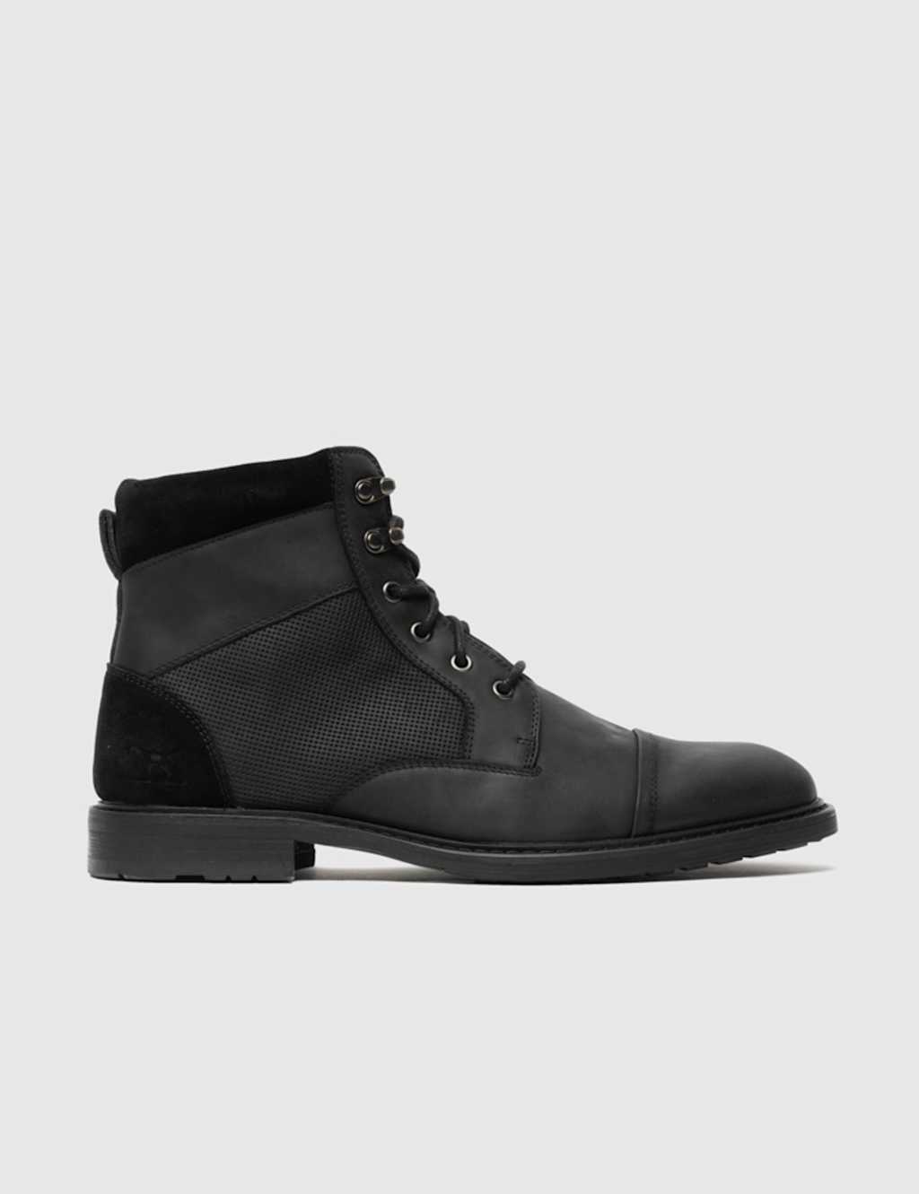 Rodd & Gunn Men's Leather Military Boots - 7 - Black - Available at M&S