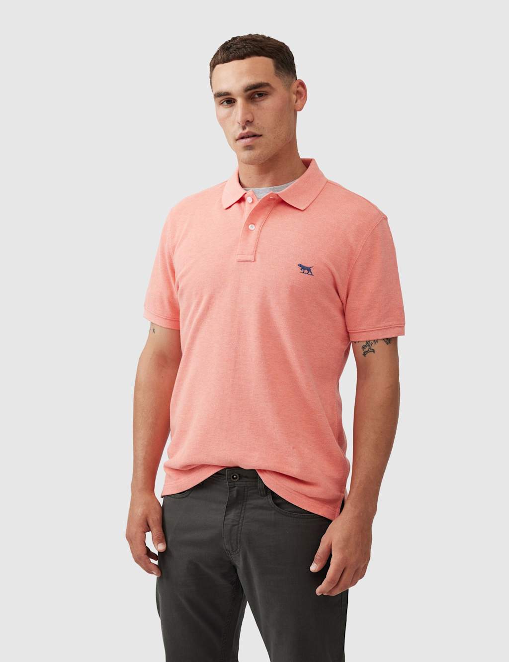 Rodd & Gunn Men's Gunn Slim Fit Pure Cotton Polo Shirt - S - Pink Mix - Available at M&S