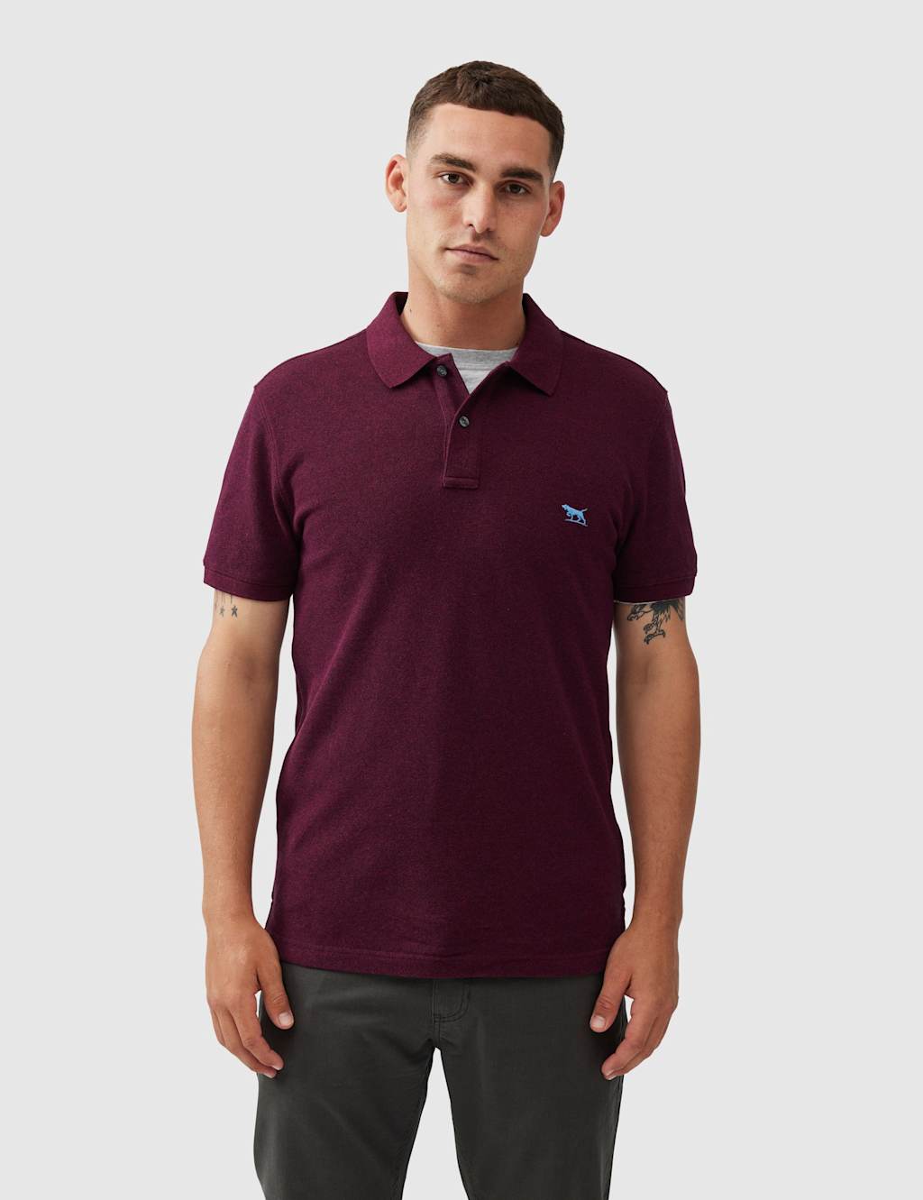 Rodd & Gunn Gunn Slim Fit Pure Cotton Polo Shirt Dark Red