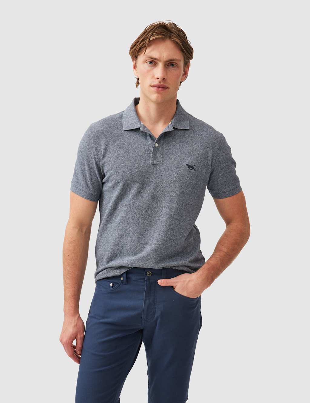 Rodd & Gunn Gunn Slim Fit Pure Cotton Polo Shirt Denim