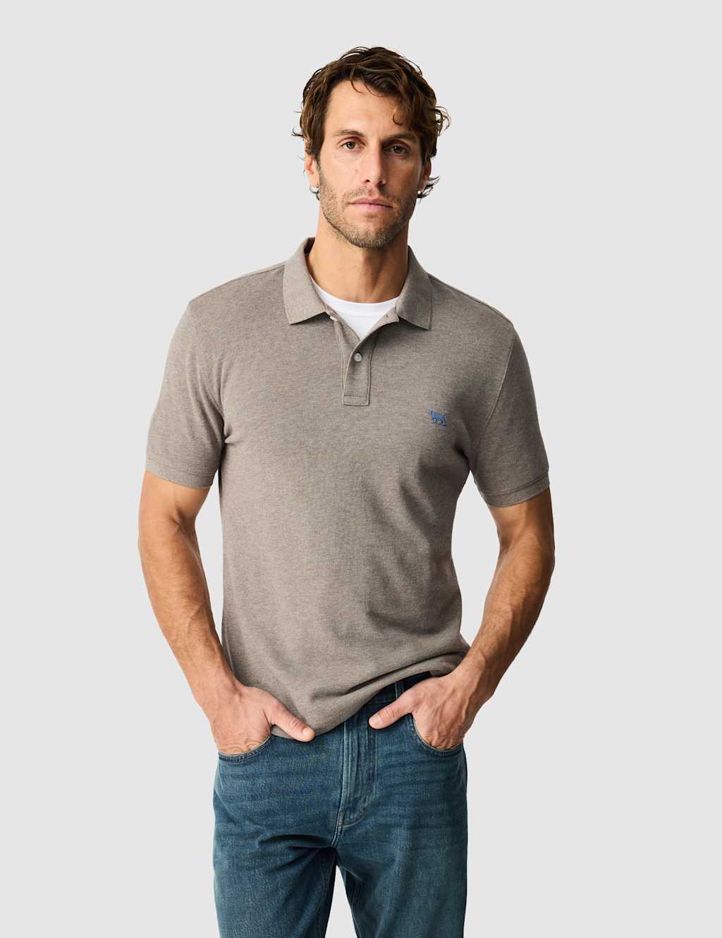 Rodd & Gunn Men's Gunn Slim Fit Pure Cotton Polo Shirt - S - Medium Brown - Available at M&S