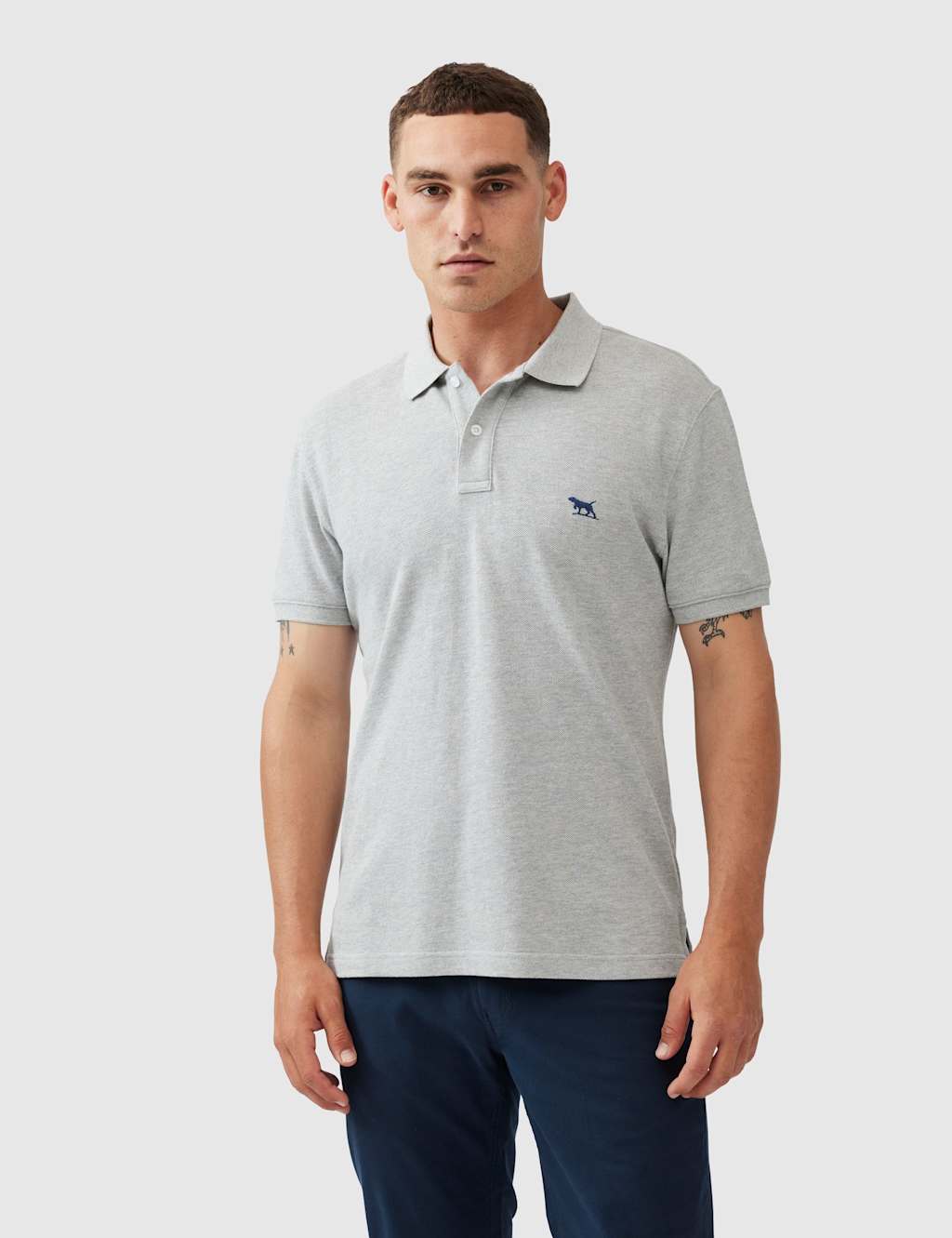 Rodd & Gunn Gunn Slim Fit Pure Cotton Polo Shirt Mid Blue
