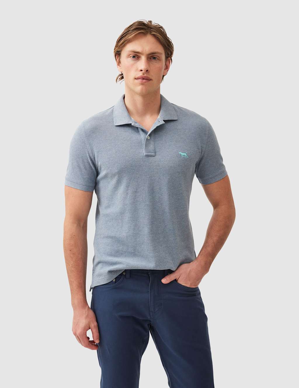 Rodd & Gunn Men's Gunn Slim Fit Pure Cotton Polo Shirt - M - Pale Blue - Available at M&S
