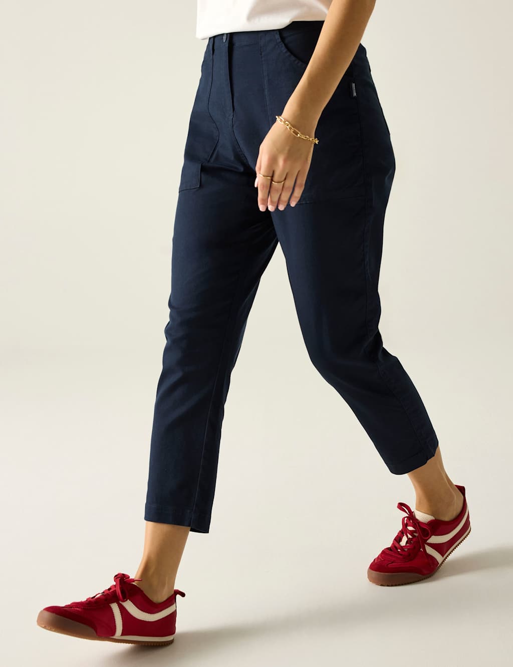 Regatta Women's Shorebella Cotton Blend Straight Leg Cropped Trousers - 20 - Navy - Available at M&S
