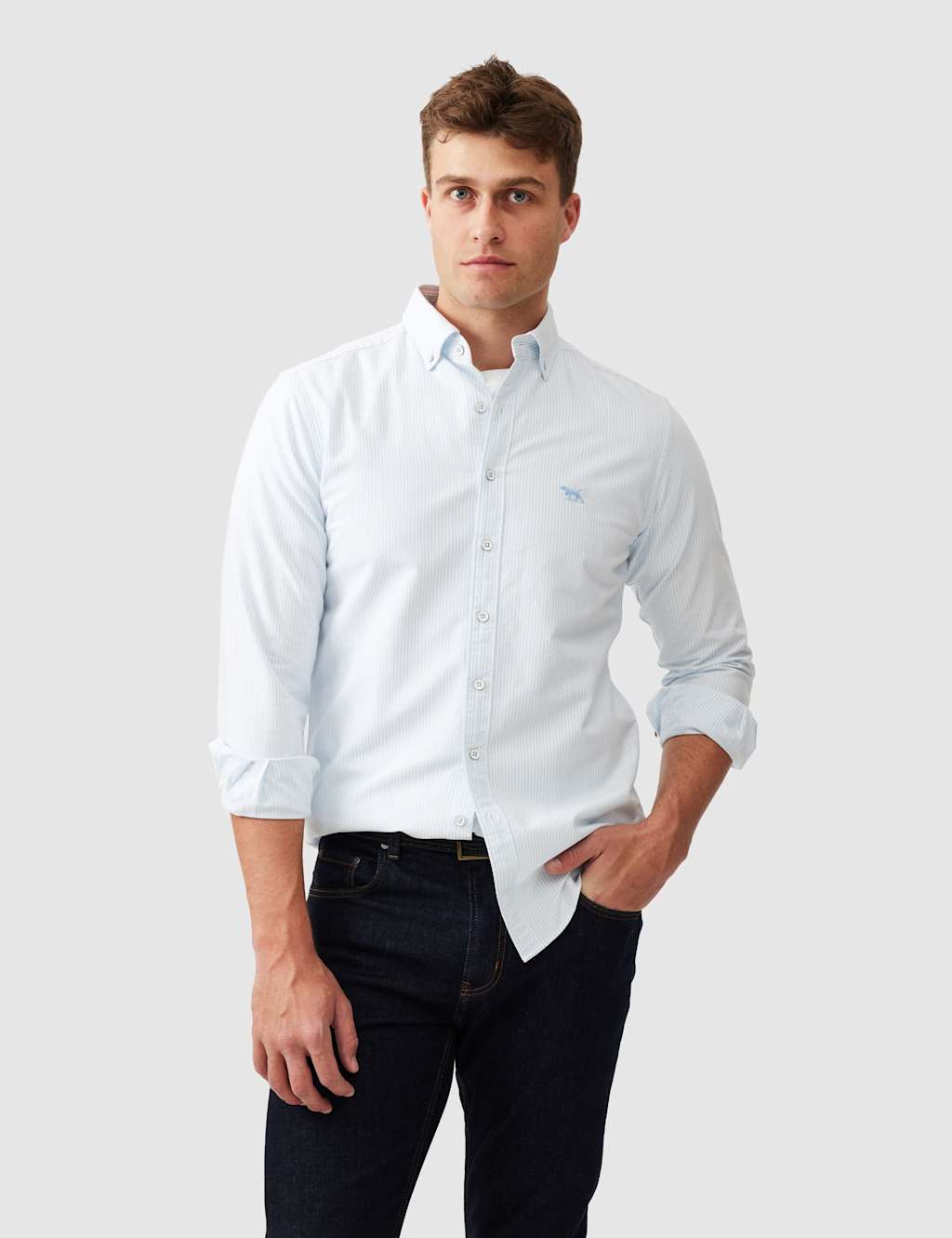 Rodd & Gunn Men's Gunn Slim Fit Pure Cotton Striped Oxford Shirt - L - Clear - Available at M&S
