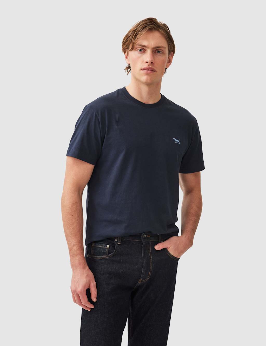 Rodd & Gunn The Gunn Pure Cotton Crew Neck T-Shirt Dark Navy