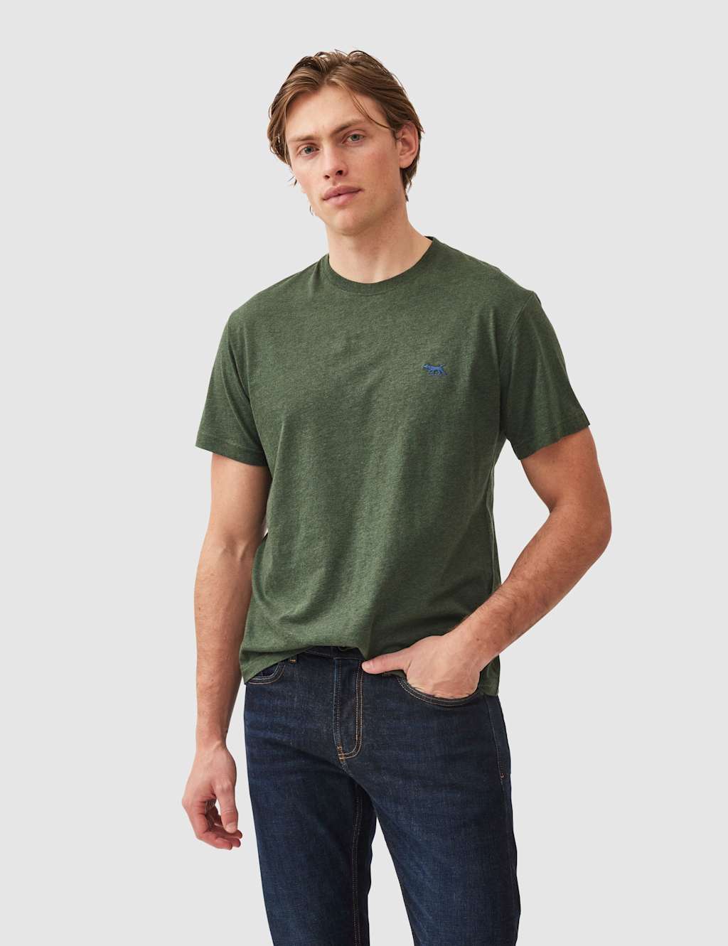 Rodd & Gunn The Gunn Pure Cotton Crew Neck T-Shirt Teal Green
