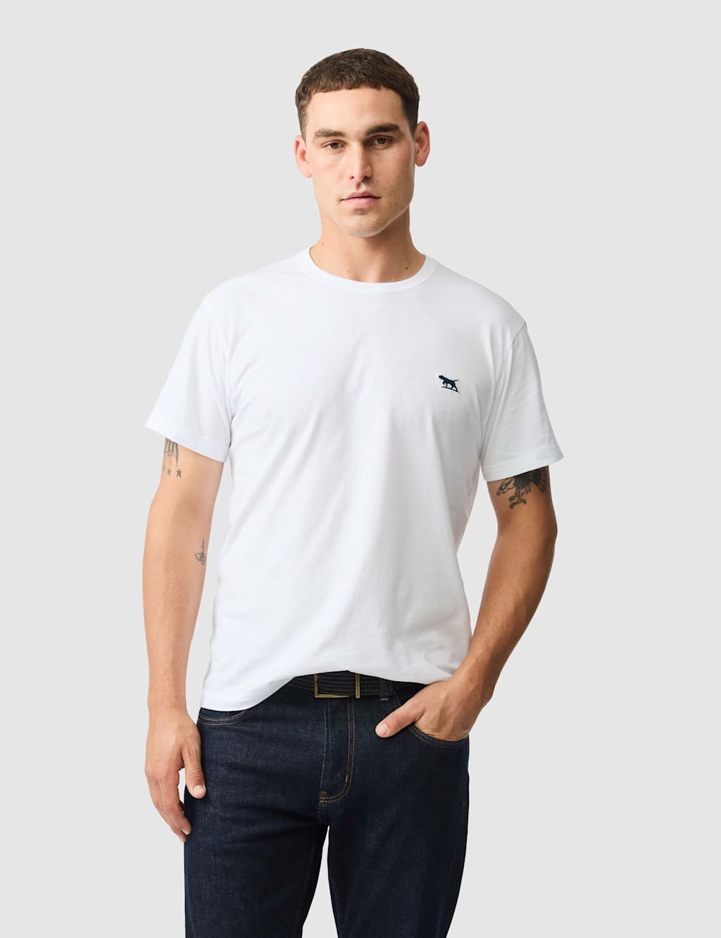 Rodd & Gunn The Gunn Pure Cotton Crew Neck T-Shirt Pale Blue