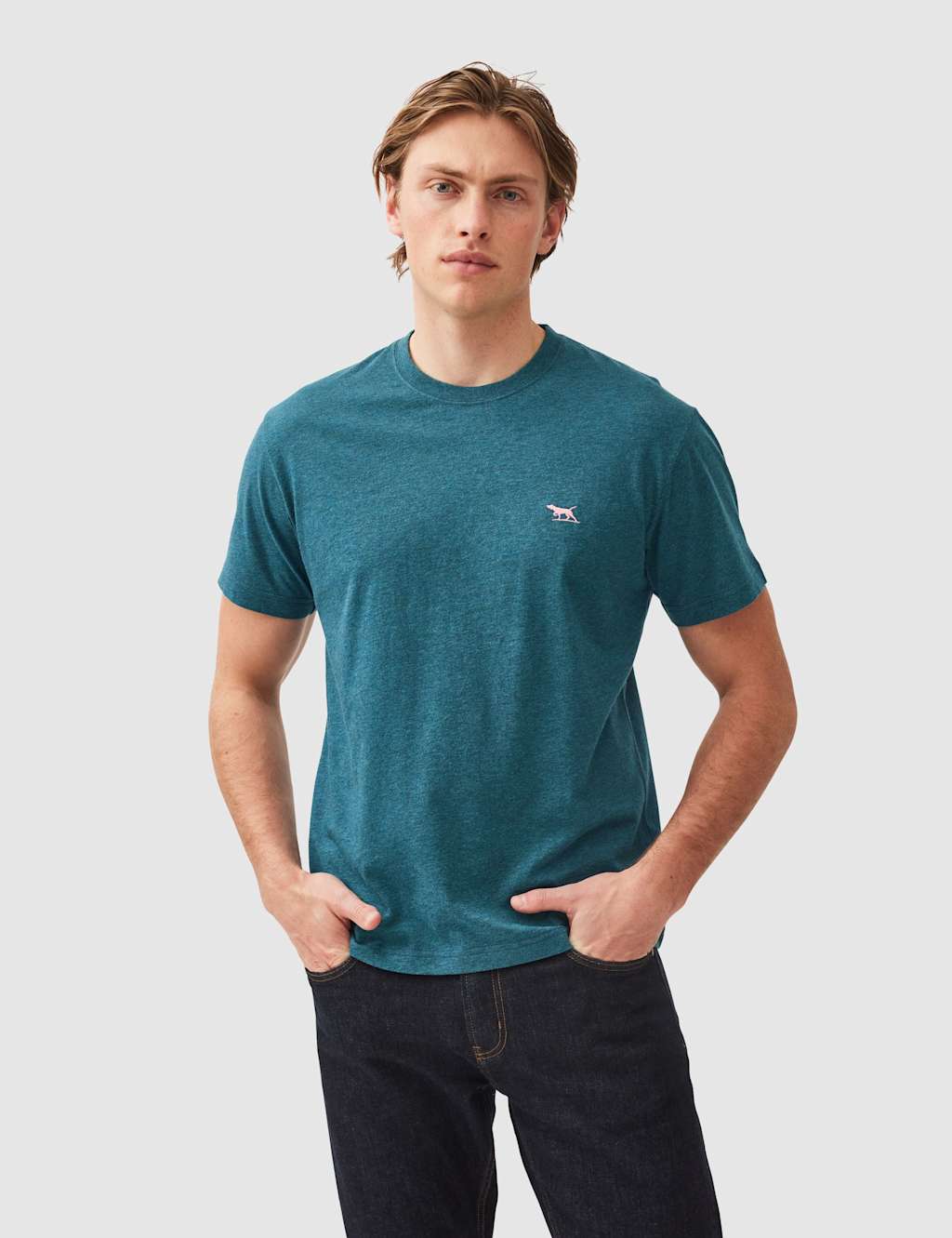 Rodd & Gunn The Gunn Pure Cotton Crew Neck T-Shirt Dark Teal