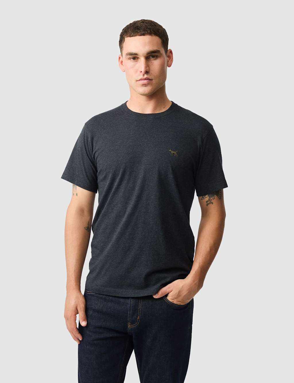 Rodd & Gunn The Gunn Pure Cotton Crew Neck T-Shirt Charcoal