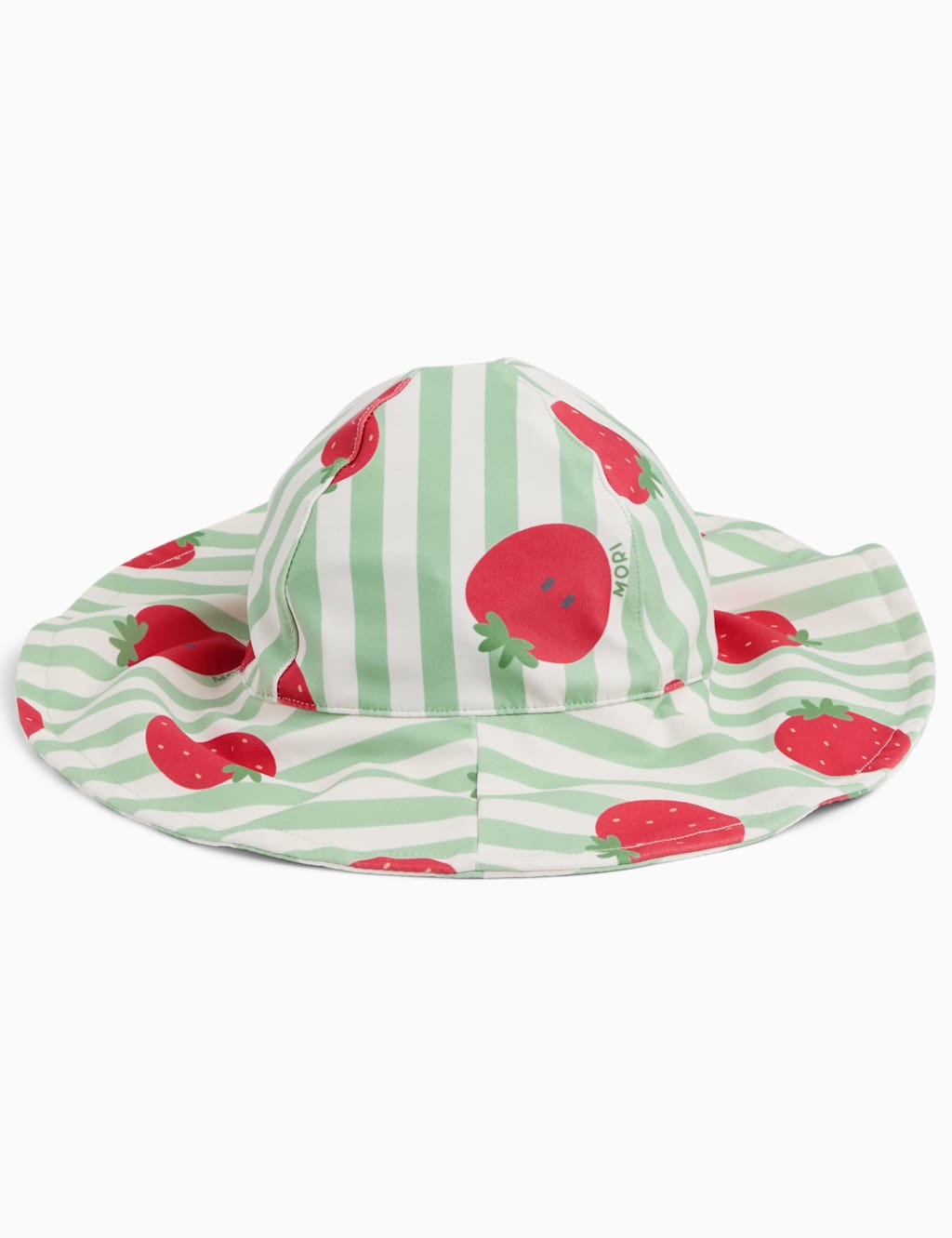Mori Girls Striped Strawberry Swim Hat (0-4 Yrs) - 3-6 Months - Green Mix - Available at M&S