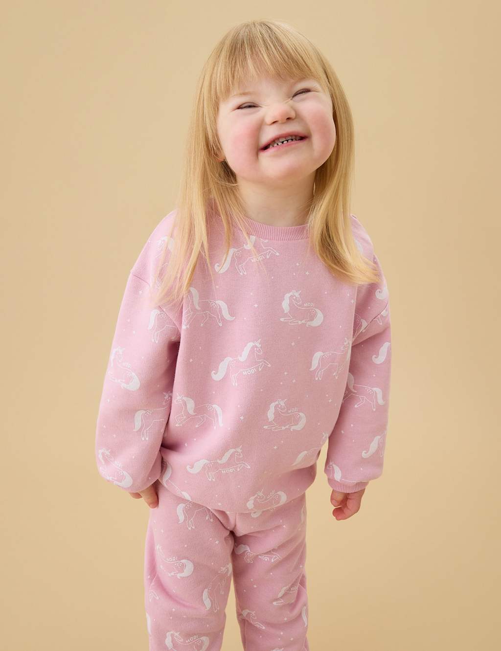 Mori Girls Cotton Blend Unicorn Sweatshirt (3 Mths-6 Yrs) - 4-5 Years - Pink - Available at M&S