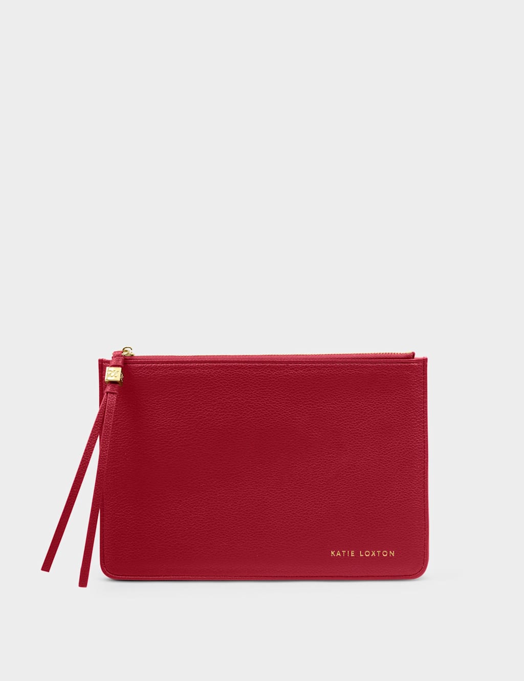 Katie Loxton Faux Leather Tassel Charm Pouch Purse Red