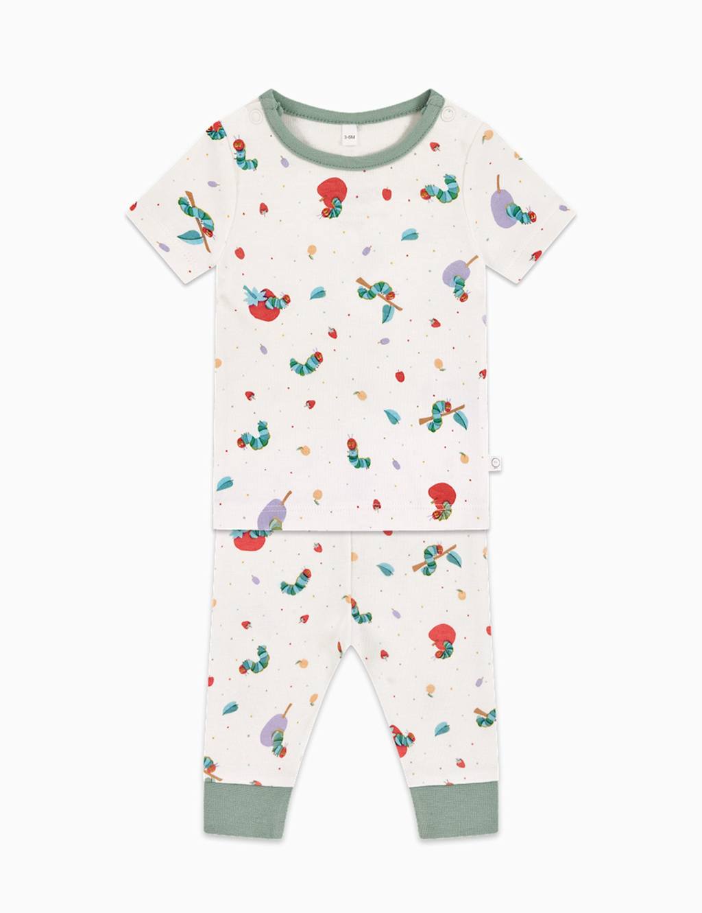 Mori Kids Cotton Blend Very Hungry Caterpillar Pyjamas (6-24 Mths) - 9-12 Months - White Mix - Available at M&S