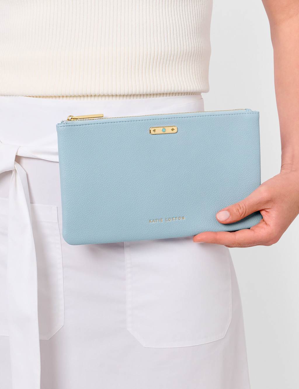 Katie Loxton Faux Leather December Birthstone Pouch Purse Turquoise