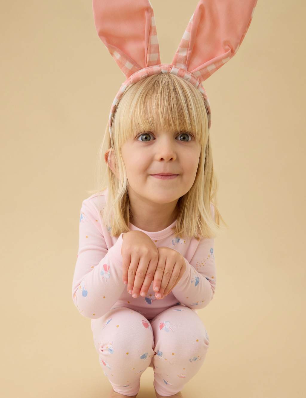 Mori Girls Cotton Blend Fairy Bunny Pyjamas (1-6 Yrs) - 3-4 Years - Pink Mix - Available at M&S