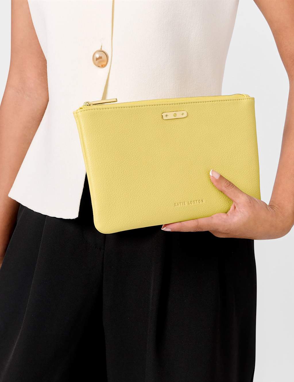 Katie Loxton Faux Leather November Birthstone Pouch Purse Yellow