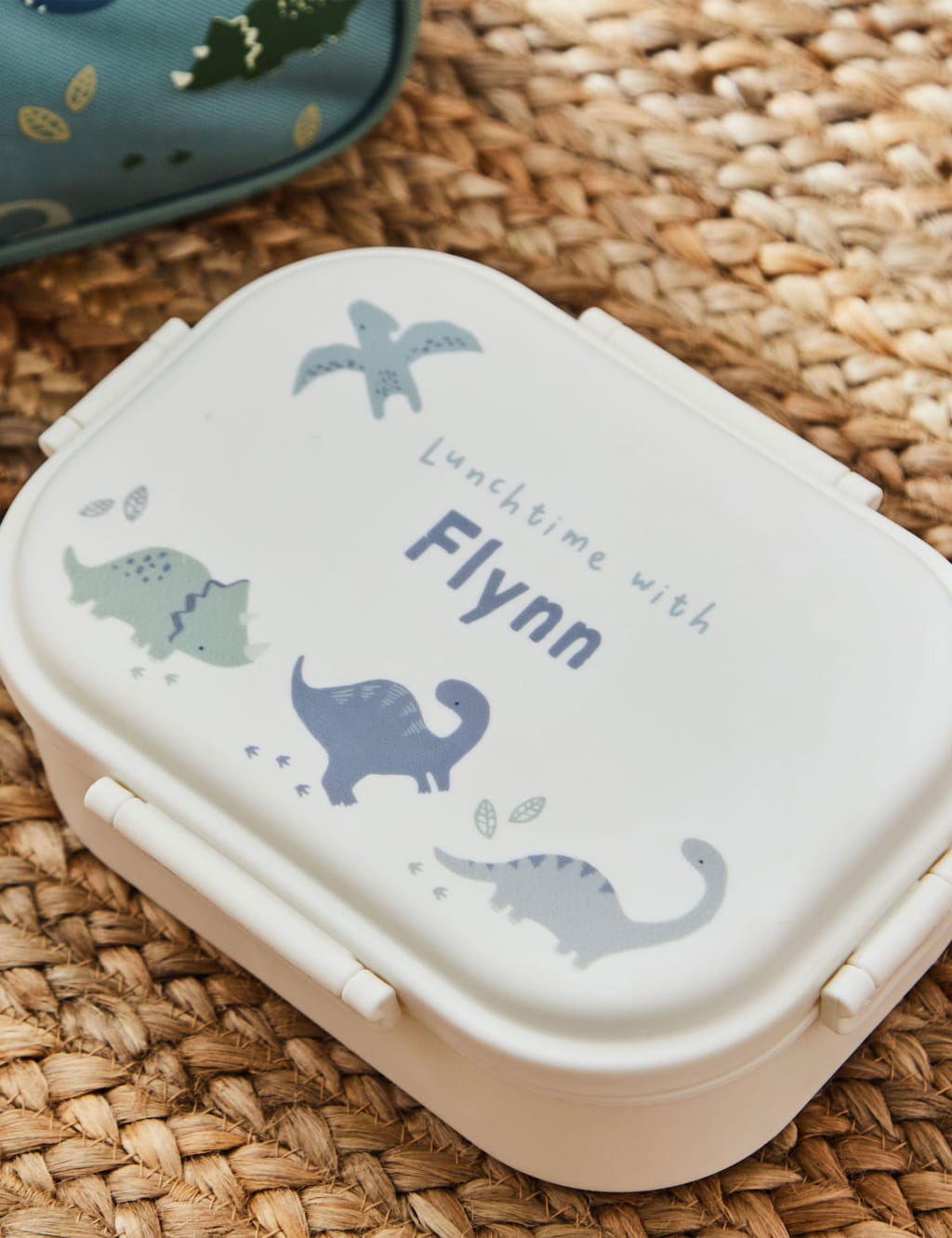 Personalised Grey Dinosaur Lunchbox