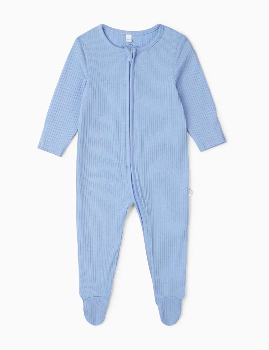 Mori Kids Ribbed Sleepsuit (0-24 Mths) - 18-24 Months - Blue - Available at M&S