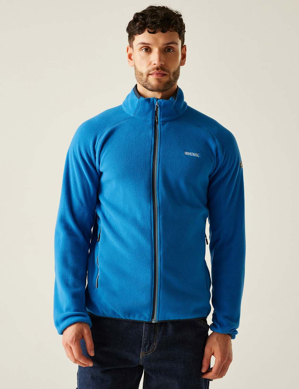 Regatta Hadfield Zip Up Funnel Neck Fleece Bright Blue