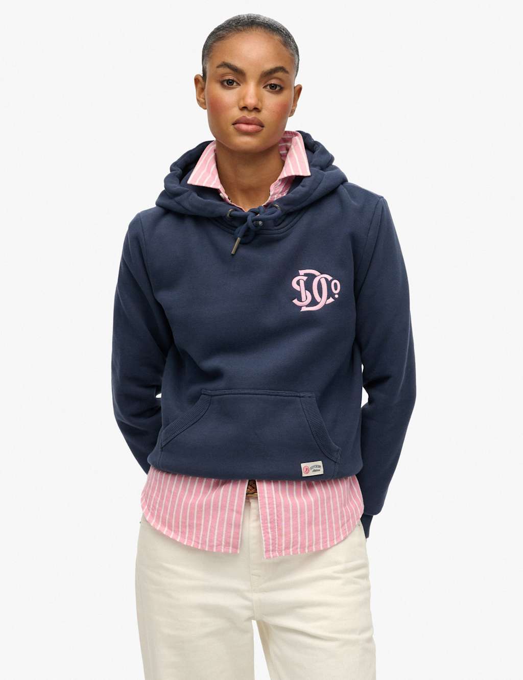 Superdry & Co Women's Cotton Rich Hoodie - 12 - Navy - Available at M&S