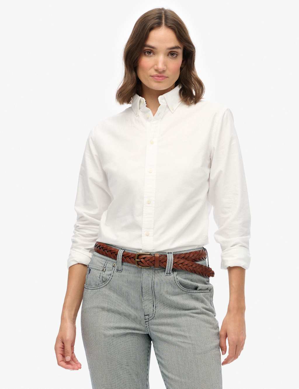 Superdry & Co Women's Pure Cotton Collared Button Through Shirt - 16 - White - Available at M&S